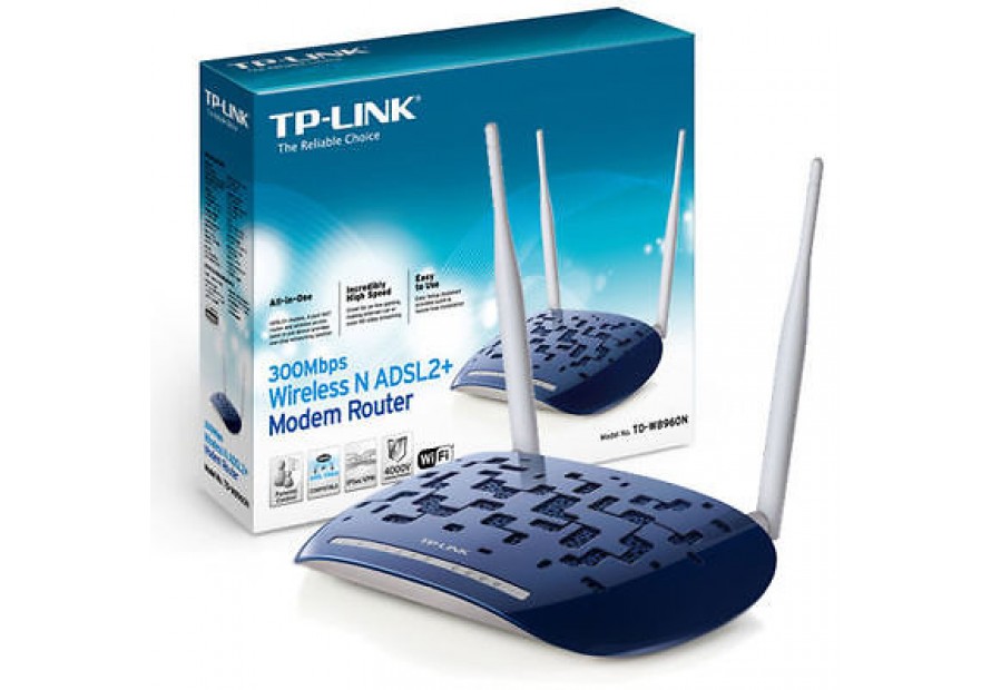  MODEM ADSL2+ ROUTER WiFi WIRELESS N 300Mbps TP-LINK TD-W8960N